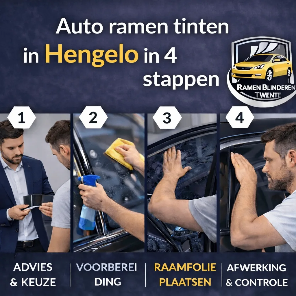 Gedetailleerd proces van auto ruiten tinten in Hengelo